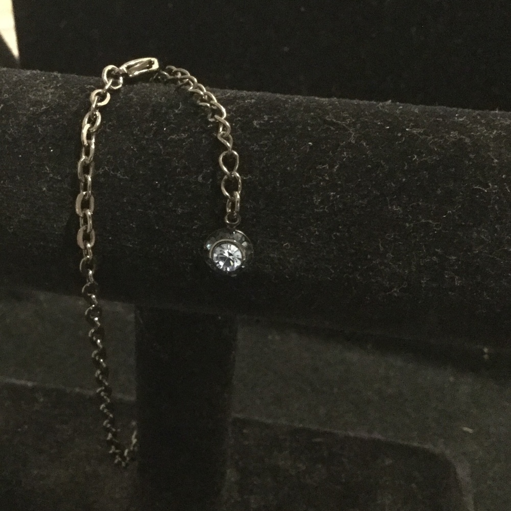 Black Anklet with blue crystal